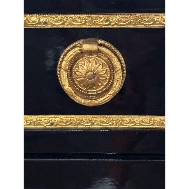 French Black Lacquered Louis XVI Style Sideboard For Sale - Image 4 of 6