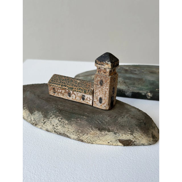 1940s Vintage Mounted Lighthouse Architectural Sculptures With Contracted Finish, a Pair, Circa 1940s For Sale - Image 5 of 18