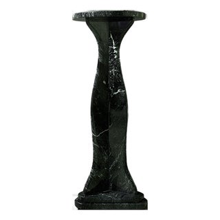 Verdi Alpi Marble Art Nouveau Style Taller Pedestal For Sale
