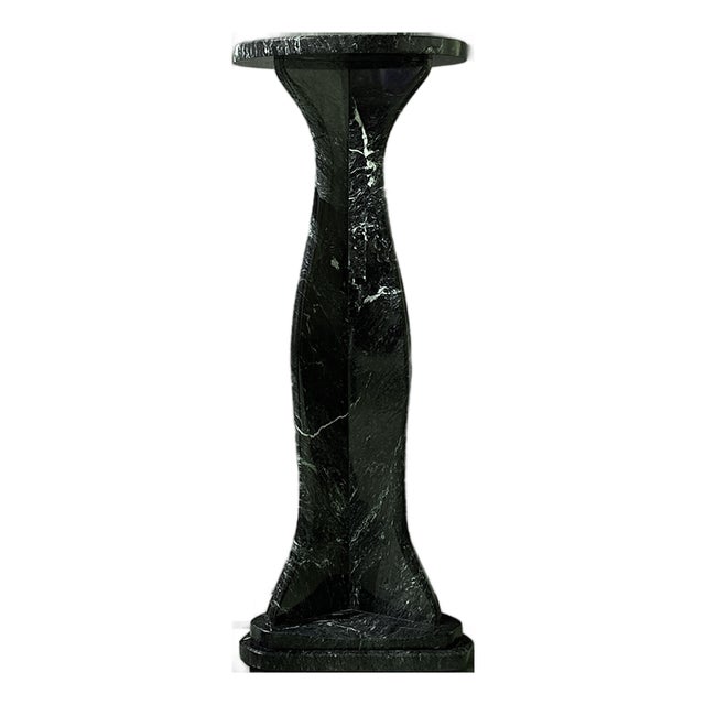 Verdi Alpi Marble Art Nouveau Style Taller Pedestal For Sale