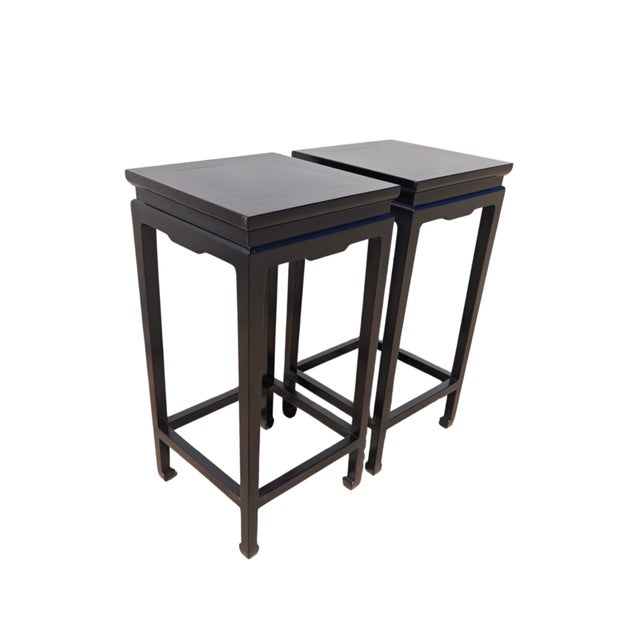 2020s Pair of Elm Wood Side Tables For Sale - Image 5 of 6