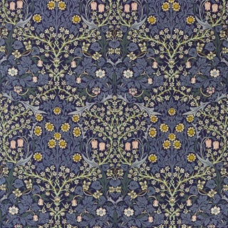 Morris & Co. Blackthorn Weave Fabric in Indigo For Sale