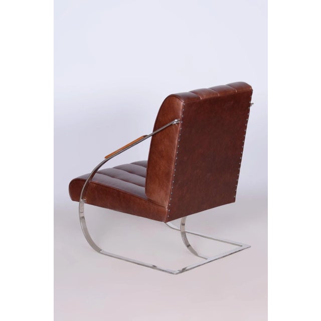 Set of Bauhaus Armchairs in Leather, Nickel-Plating, Czech, 1920s For Sale - Image 6 of 13