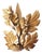 Hollywood Regency Palm Leaf Wall Lamp in Gold Leaf Metal, 1960s For Sale