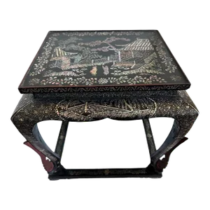 Antique Japanese Lacquer and Inlay Table from Ryukyu Islands