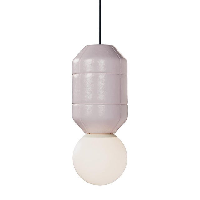 Pink Ceramic Base Pendant Lamp by Svitanok For Sale - Image 8 of 8
