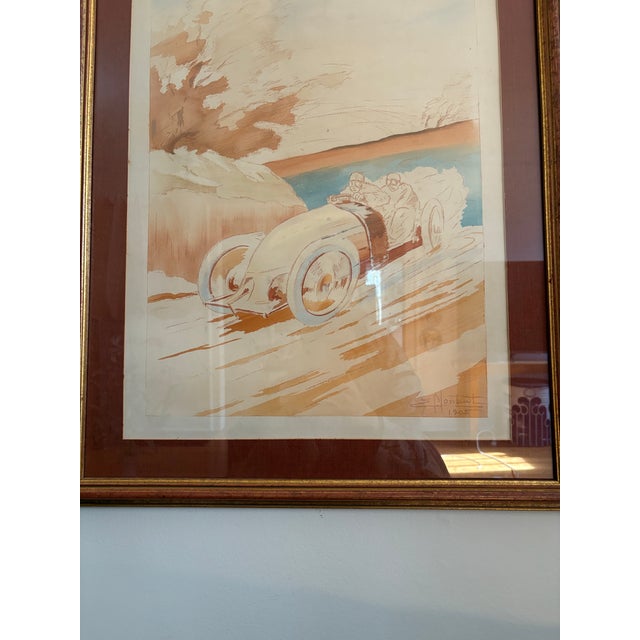 Exquisite hand colored lithograph by Ernest Montaut from 1905 created using the French pochoir technique. Montaut was a...