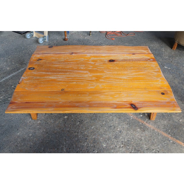 Country Arhaus Solid Pine Distressed Drop Leaf Coffee Table Chairish