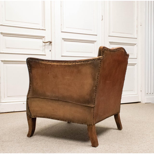Tan Leather Club Chair by Otto Schulz for Boet, Sweden, 1920s For Sale - Image 9 of 11