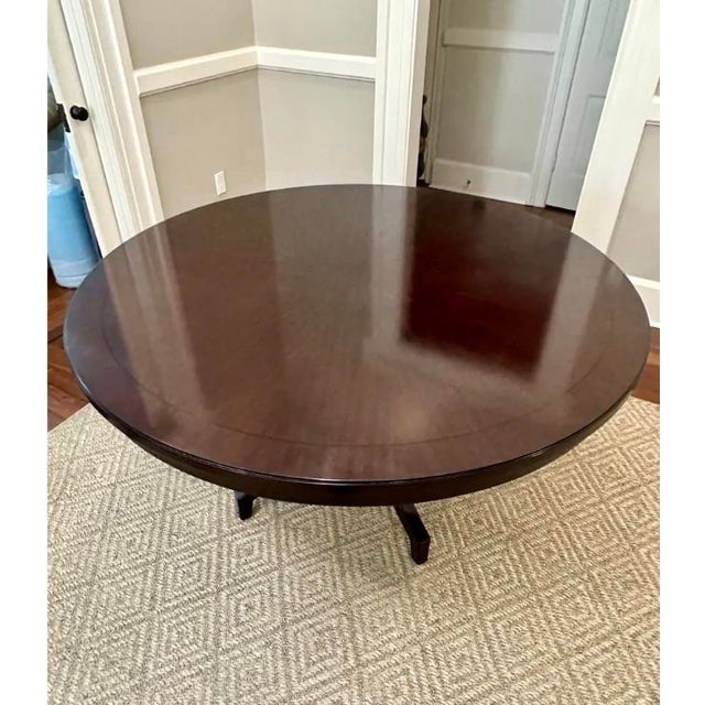 Lexington Furniture Mahogany Round Dining Table For Sale - Image 4 of 12