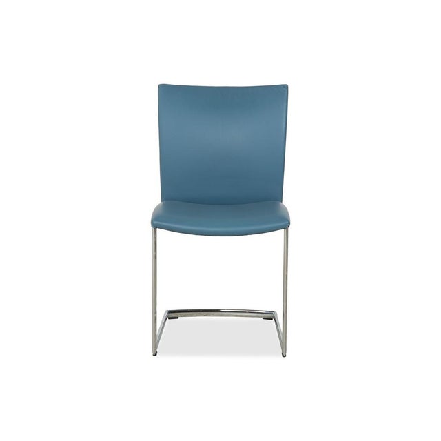 Nobile Swing Leather Chairs in Blue and Petrol from Draenert, Set of 6 For Sale - Image 12 of 13