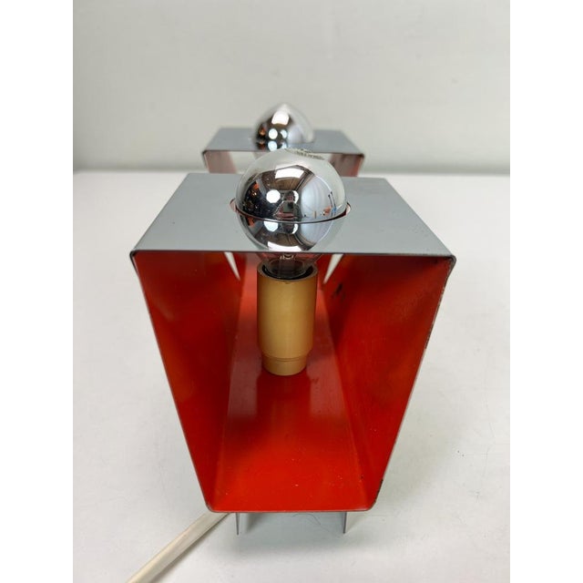 Spage Age Cube Wall Lamp in Orange and Silvered Metal from Philips, the Netherlands, 1960s For Sale - Image 9 of 17