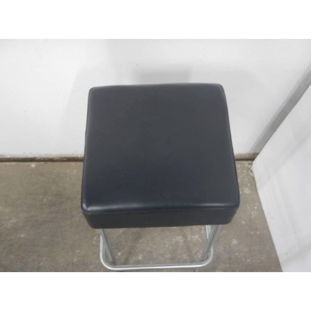 Metal Black Leatherette Stool, 1970s For Sale - Image 7 of 9