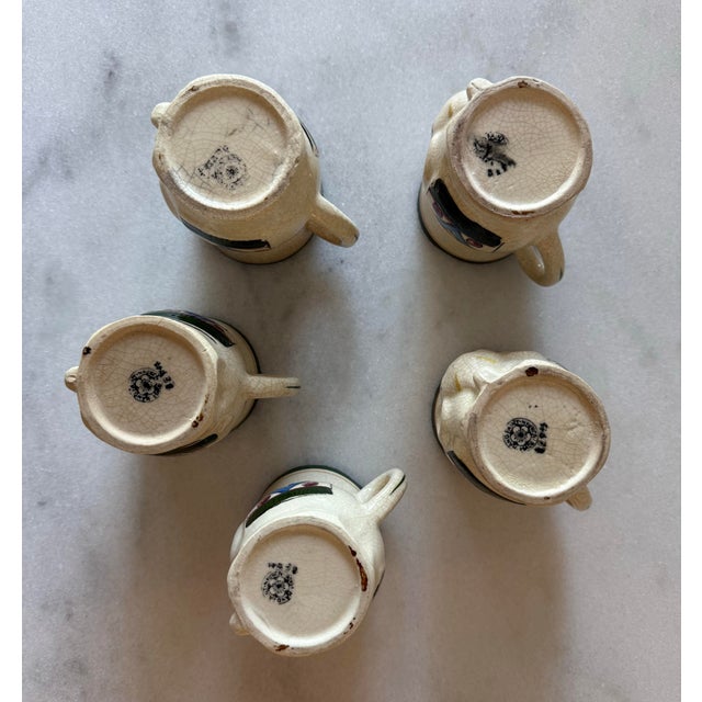 Vintage Japanese Ceramic Elephant Mugs - Set of 5 For Sale - Image 10 of 12