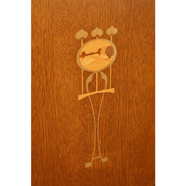Stickley Mission Collection Harvey Ellis Inlay Oak Small Cabinet For Sale - Image 13 of 18