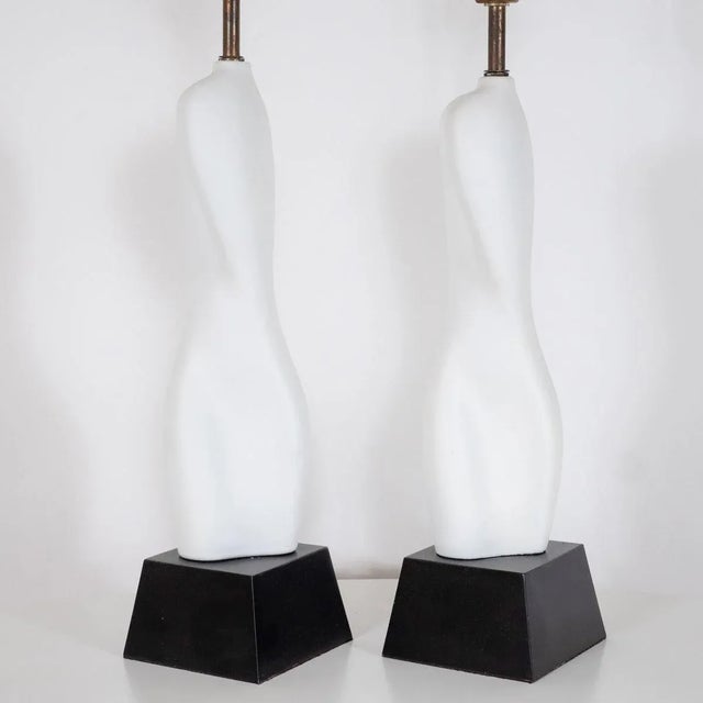 Organic Ceramic Table Lamps - A Pair For Sale In New York - Image 6 of 9