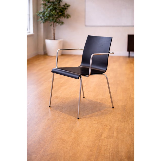 Vintage Danish Steel Tube and Wood Chairs from Zeta Furniture, 1990s, Set of 5 For Sale - Image 13 of 14