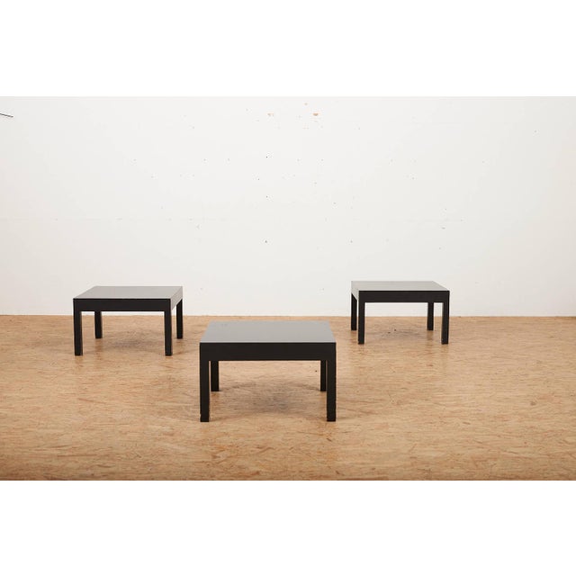 Vintage Nesting Tables in Wood Lacquered Black by Ulrich P. Wieser for Wohnbedarf, 1958, Set of 3 For Sale - Image 3 of 17