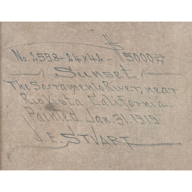 'The Sacramento River, Rio Vista, 1919' by James Everett Stuart, California, Bohemian Club, White House, San Francisco School of Design For Sale - Image 12 of 12