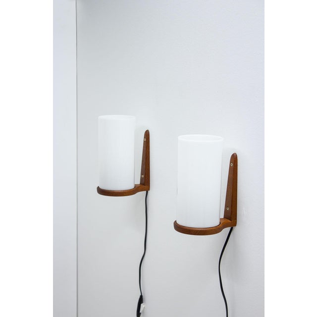 Teak & Acrylic Wall Lamps by Luxus, 1960s, Set of 2 For Sale - Image 9 of 9