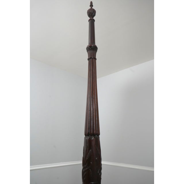 2000 - 2009 Stickley Rice Carved Mahogany Queen Size 4 Post Bed For Sale - Image 5 of 18