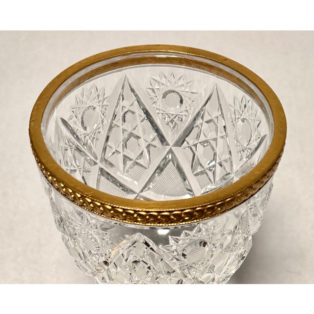 Glass French Cut Crystal and Ormolu Compote For Sale - Image 7 of 9