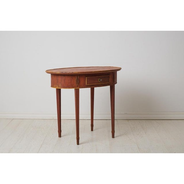 Gustavian Side Table with Oval Table Top For Sale - Image 6 of 11