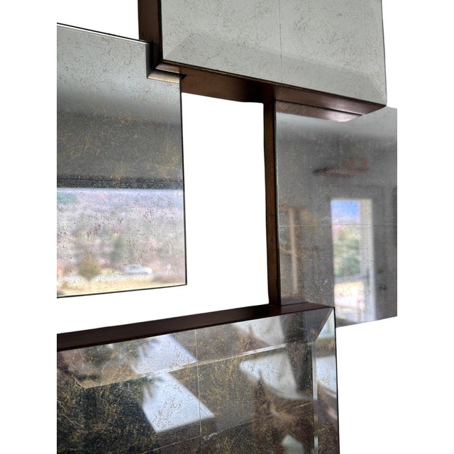 John Richard Geometric Brutalist Acid Wash Mirror Sculpture For Sale - Image 14 of 15