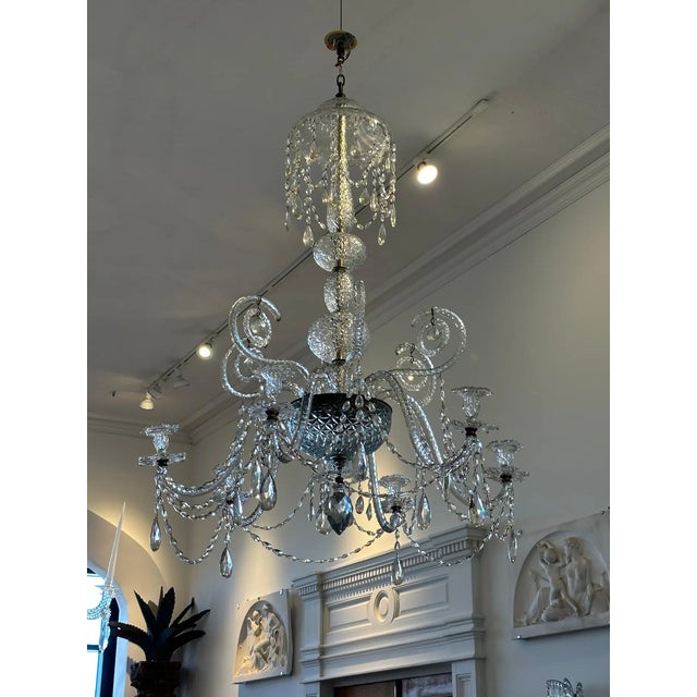 Traditional 18th Century George III Period Cut Crystal Chandelier For Sale - Image 3 of 7