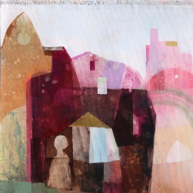 2020s The Family - Original Geometric Architectural Acrylic Painting on Canvas For Sale - Image 5 of 6