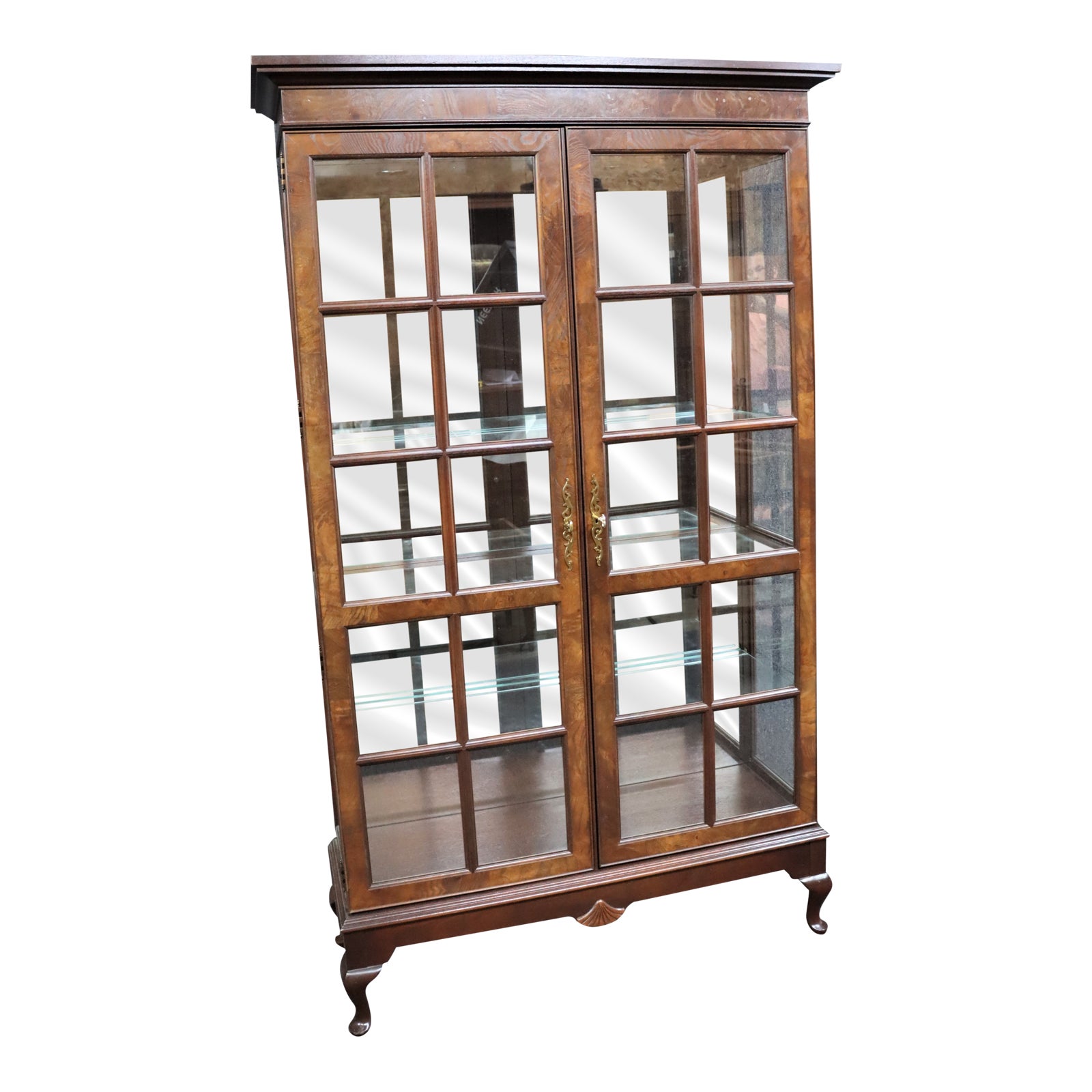 antique cherry curio cabinet