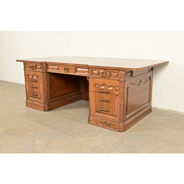 Romweber Viking Oak Executive Desk, Circa 1960s For Sale - Image 12 of 12