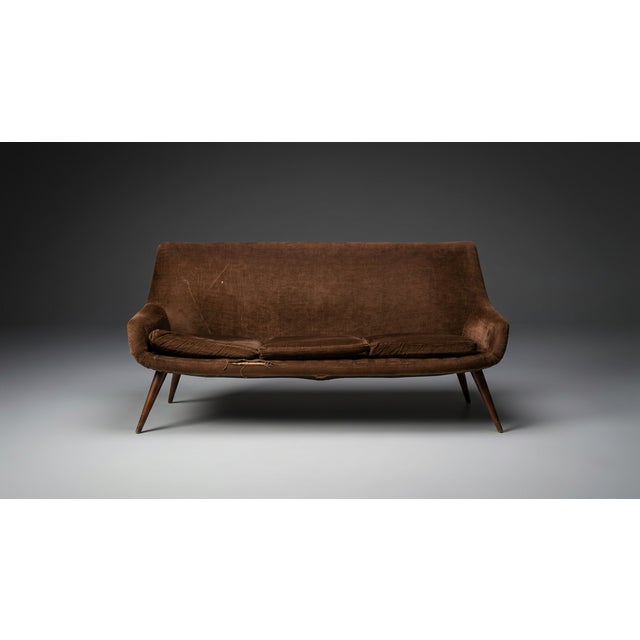 Scandinavian three-seater sofa produced during the 1950s-1960s. Compact and comfortable, with the clean proportions that...
