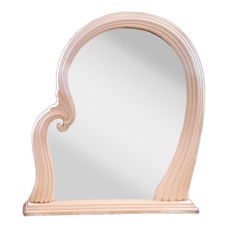 1980s Italian Post Modern Anamorphic Acrylic Framed Dresser Vanity Trumeau Mirror For Sale
