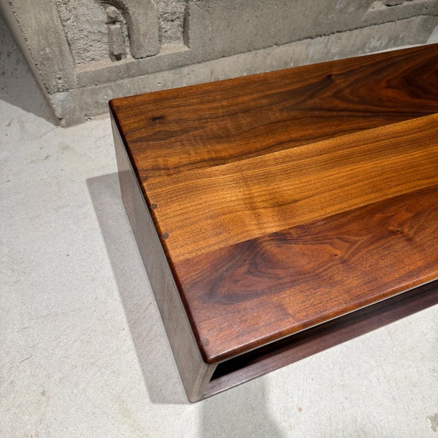 Wood 1960s Asymmetrical Solid Walnut Wood Shelving Unit Adjustable Attributed Gerald McCabe For Sale - Image 7 of 9