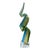 Vintage MCM Murano Hand Blown Blue Green Spiral Ribbon Swirl Glass Figurine For Sale