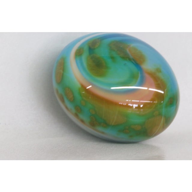 Hand Blown Art Glass Paperweight Tie Dye Style For Sale In Miami - Image 6 of 12
