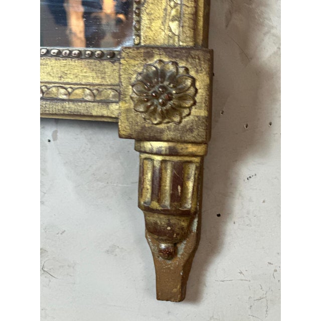 Louis XVI Mirror in Carved and Gilded Wood For Sale - Image 6 of 12