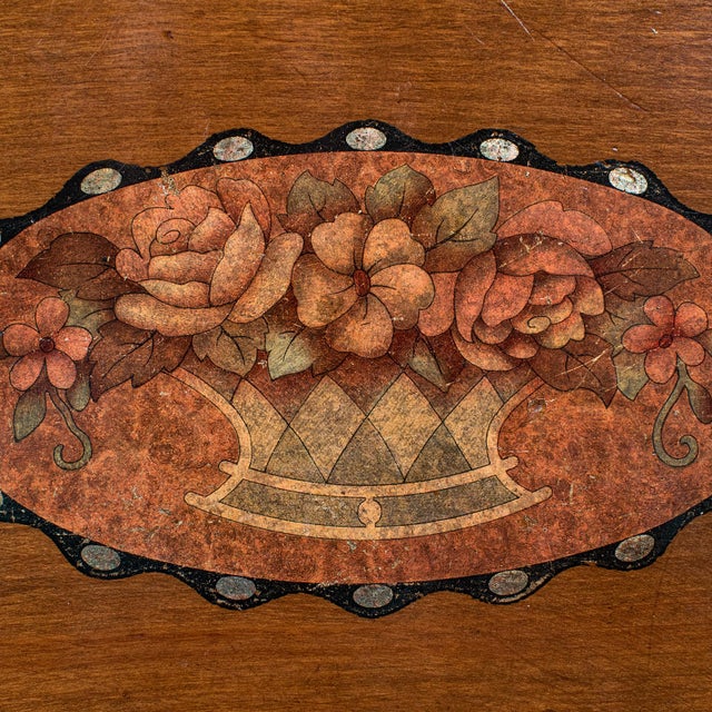 Antique Sorrentoware Keepsake Box, Italian Walnut Dressing Table Case, Victorian For Sale - Image 11 of 12