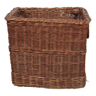 Vintag Country House Log Basket, 1920s For Sale