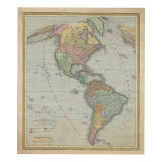 Large Antique Map of North & South America by Weiland, 1826 For Sale
