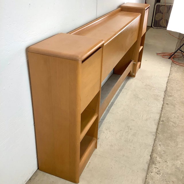 Mid-Century Storage Headboard With Nightstands by Heywood Wakefield For Sale In Philadelphia - Image 6 of 12