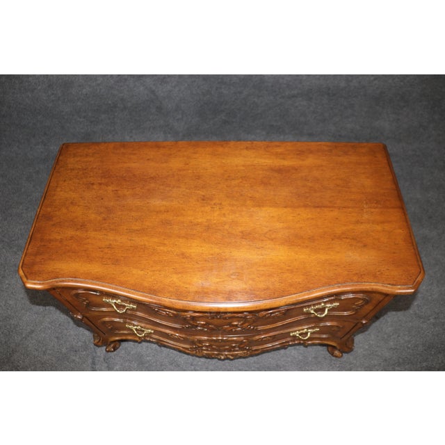 Wood Fine Quality Country French Louis XV Style Carved Walnut Commode For Sale - Image 7 of 12