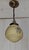 Art Deco Ceiling Lamp with Beige Glass Shade on a Brass Mount, 1930s For Sale - Image 6 of 8