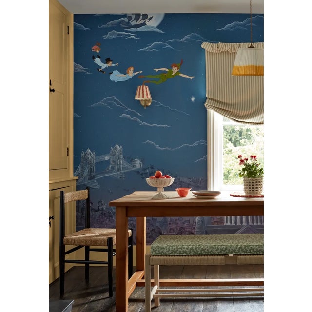 Hand painted in the Sanderson studio gaze as Disney`s Peter Pan swoops over London‚Äôs iconic skyline. Tower bridge and...