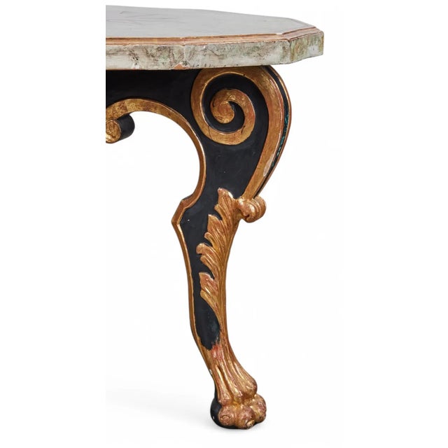 18th C Hendrix Allardyce Italian Baroque Polychrome & Giltwood Side Table