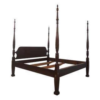 Drexel King Size 18th Century Collection Mahogany Poster Bed For Sale