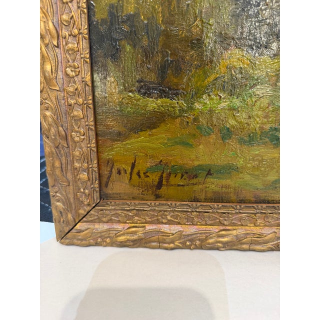 Antique Oil Painting 'Mountain Road' For Sale In Nashville - Image 6 of 8