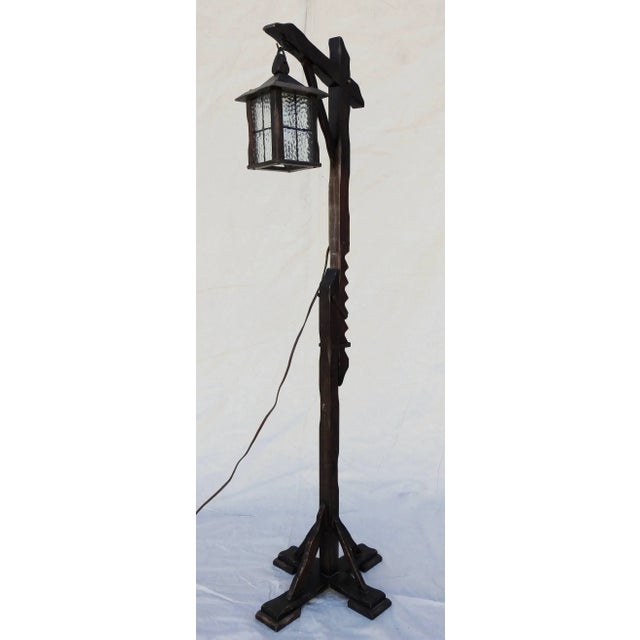 Mission Style Arts & Crafts Wooden Floor Lamp For Sale - Image 10 of 11