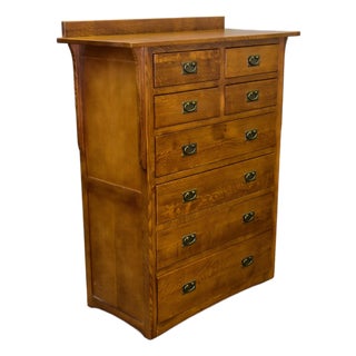 Mission Quarter Sawn Oak 8 Drawer Dresser For Sale